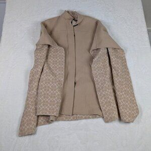 Coach Women's M/L Cream Wool Blend Poncho Cape Jacket Coat *NO BELT